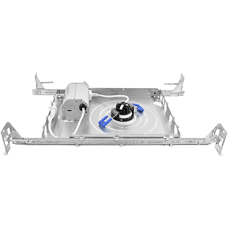 LUXRITE New Construction Mounting Plate, 2-3-4 Inch, Extendable Hanger Bars, Sliding Plate, 4 Cutout Sizes - Recessed Lighting Shallow Housing (6 Pack) - Image 4